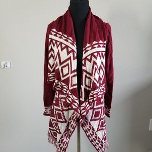 [SOLD]Almost Famous Red and White Sweater Cardigan